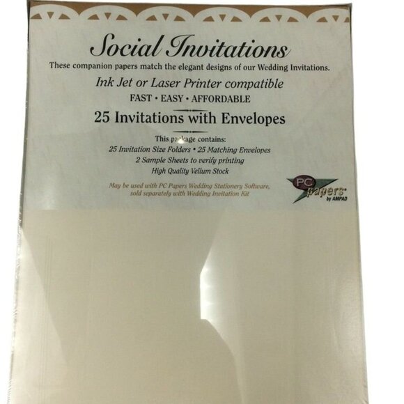 Vintage Invitations 25 ct Envelopes Blanks Printable Wedding Stationary White - Picture 3 of 7